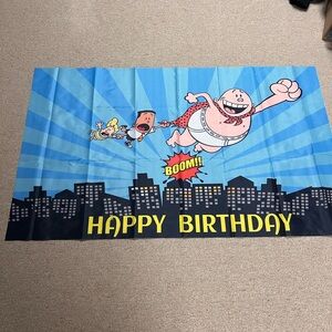 Captain Underpants Happy Birthday Party Backdrop Banner 35x59
